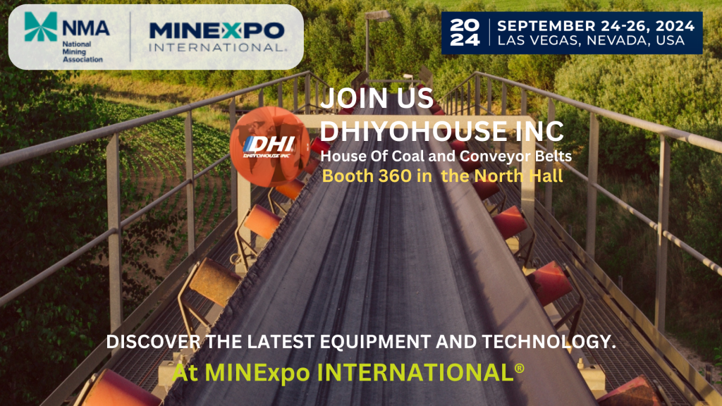 Visitors learning about Dhiyohouse Inc.'s conveyor technology at MINExpo International 2024 Las Vegas event.