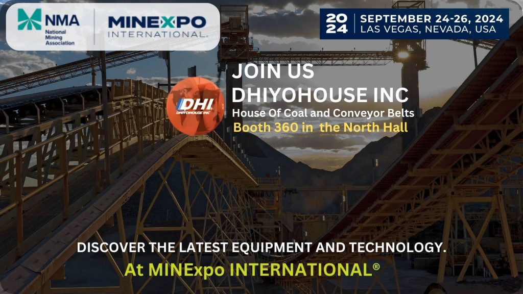 Dhiyohouse Inc. booth at MINExpo International 2024 displaying cutting-edge conveyor belts.